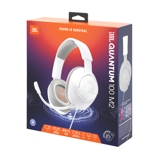 JBL Quantum 100M2 - White - Wired over-ear gaming headset with detachable mic and mute option - Detailshot 15 image number null